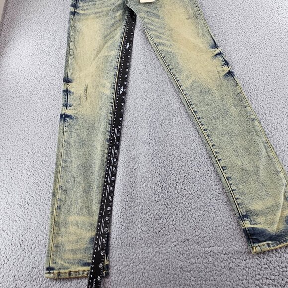 mnml Jeans Mens 31 Blue X146 Stretch Denim Distressed Slim Fit - Picture 10 of 16